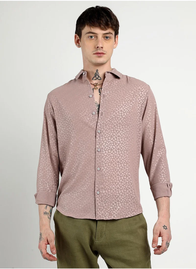 Campus Sutra Men's Nude Pink Pavement Shirt