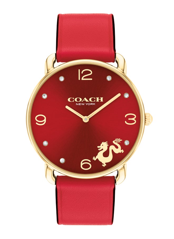 COACH - ساعة يد جلدية دائرية الشكل للنساء 14504239 - 36 مم - Image 1