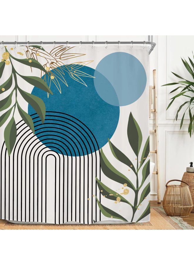 Plaid Waterproof Shower Curtain, Mildew-proof Bathroom Toilet Shower Parion Curtain