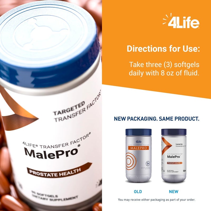 4Life Transfer Factor MalePro  Supports Healthy Prostate and Urinary Tract Health with Saw Palmetto Lycopene Selenium and Kudzu  90 Softgels - Image 5