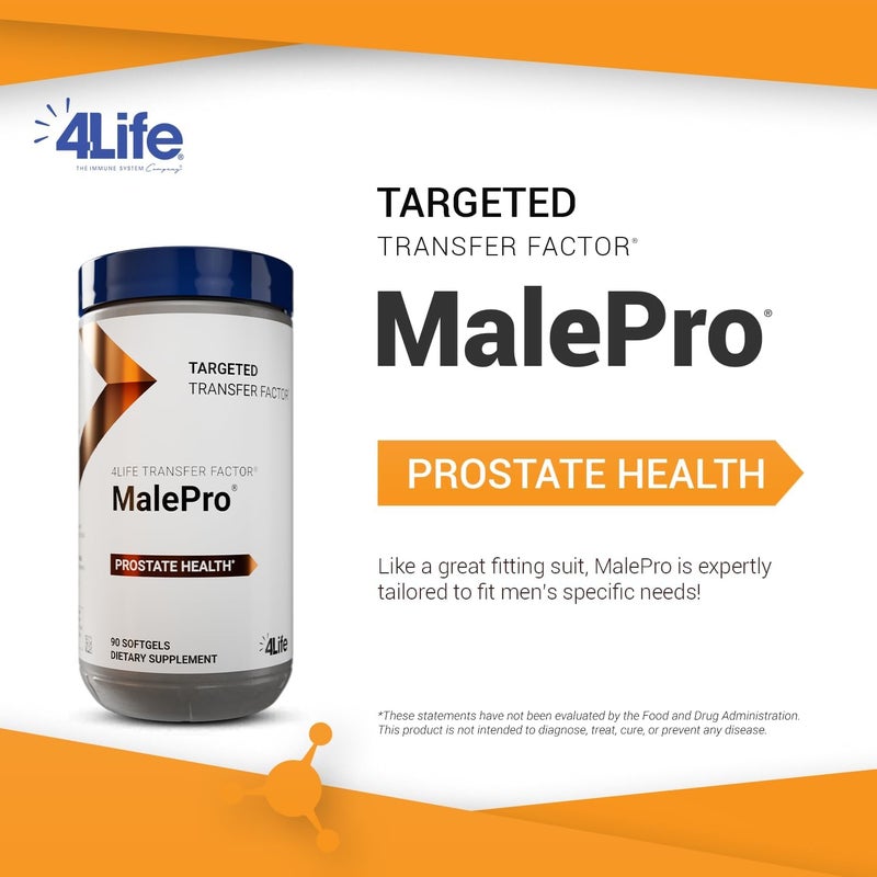 4Life Transfer Factor MalePro  Supports Healthy Prostate and Urinary Tract Health with Saw Palmetto Lycopene Selenium and Kudzu  90 Softgels - Image 3