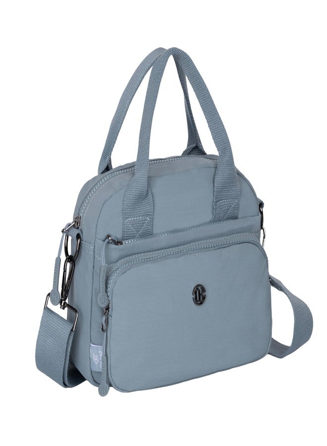 TS WITH TECHSUN Women Crossbody Sling Bag Handbag for Travel Office Shopping Casual Use, Waterproof Nylon Shoulder Purse with Adjustable Strap Multipocket Compact Organizer (Pastel Blue) - Image 1