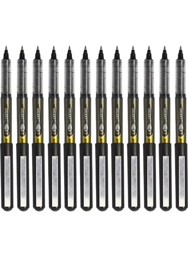 Snowhite Pvr-155 Rollerball Pen, Bullet-Shaped, For Students, Gel Ink, Signature Pen, Financial Pen, Black, 0.38Mm, 12 Pens/Box - Image 1