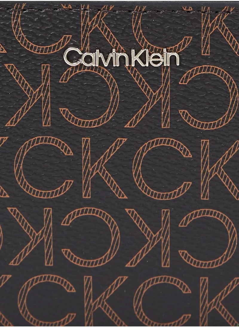 CALVIN KLEIN Women's Zip Around Wallet -  Polyester, Brown