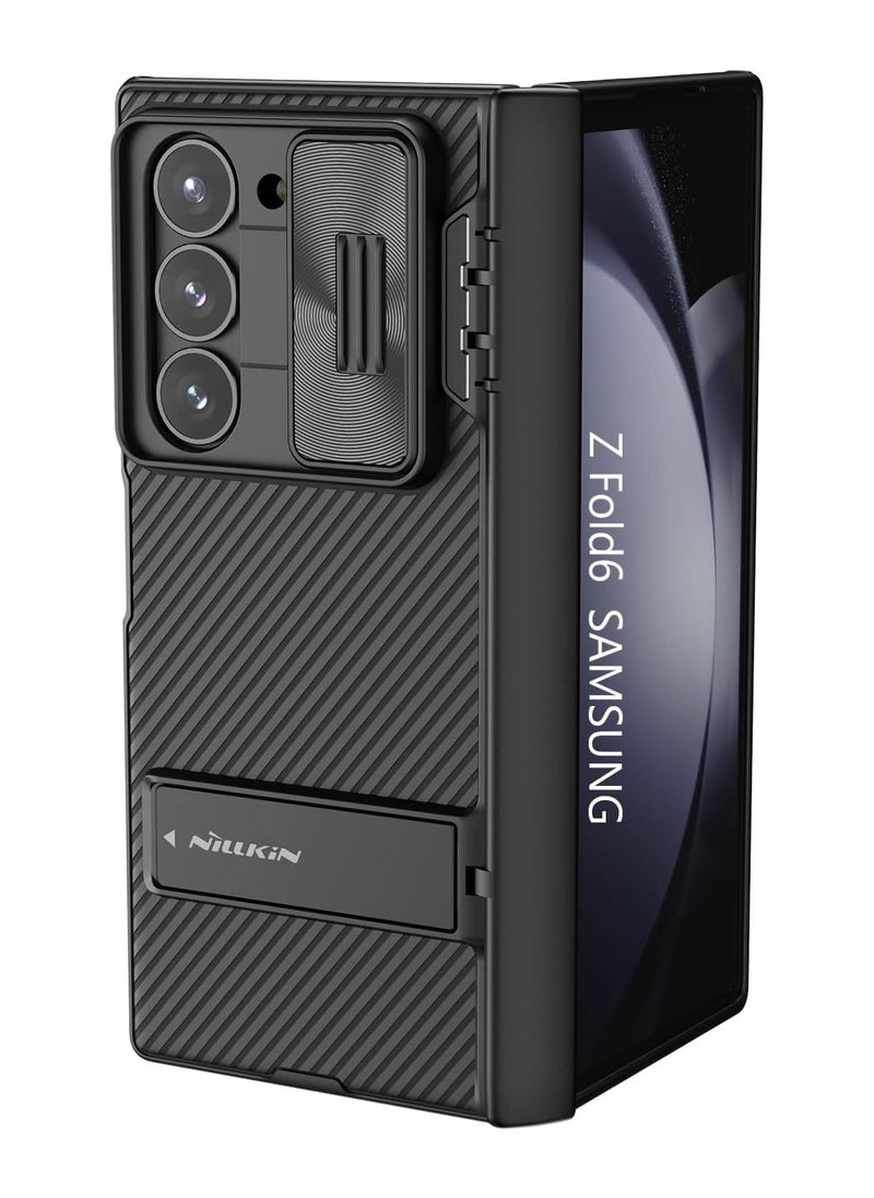 Nillkin Z Fold6 Case for Samsung Galaxy Z Fold 6 5G Camshield Pro Built-In Kickstand, Slide Camera Cover, Anti-Scratch Foldable Case Black  - Image 1