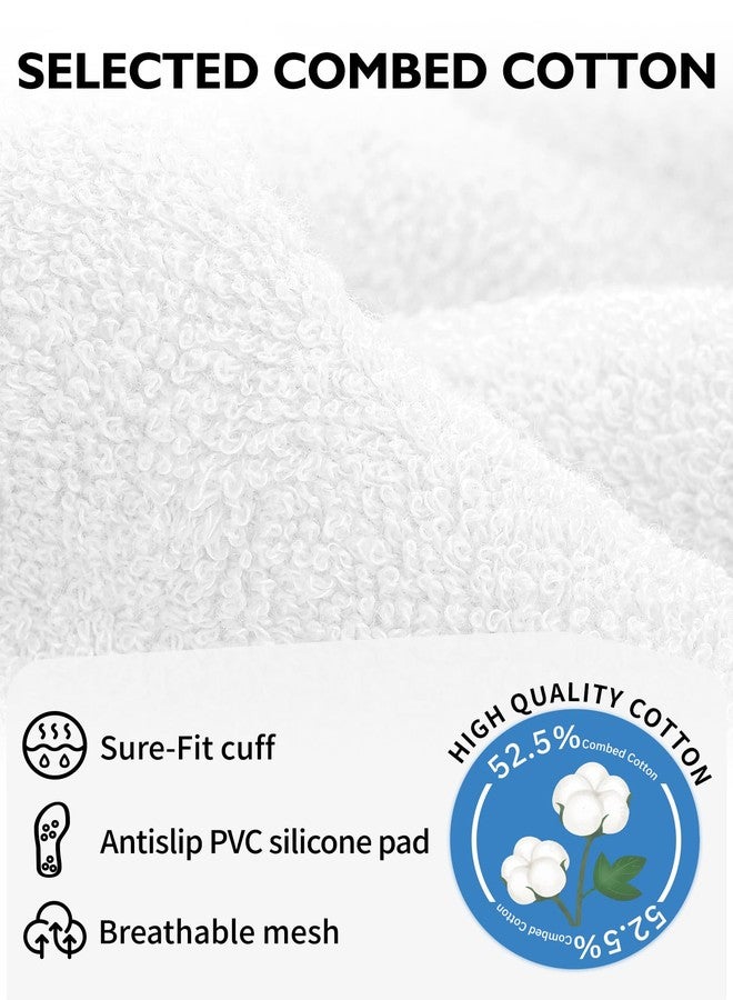 CLOSEMATE Mens Soccer Grip Socks Anti Slip Silicone Pads Cushioned Breathable for Football Training 3 Pairs (3White,Size L) - Image 4