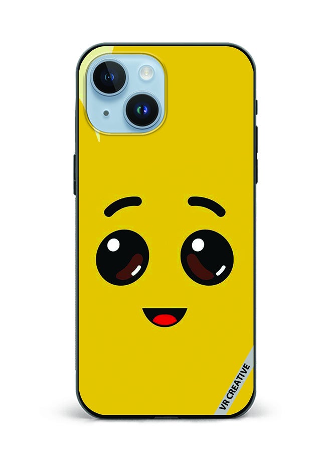 VR CREATIVE Protective Case Cover For Apple iPhone 15 Plus Banana Smiley Design Multicolour - Image 1