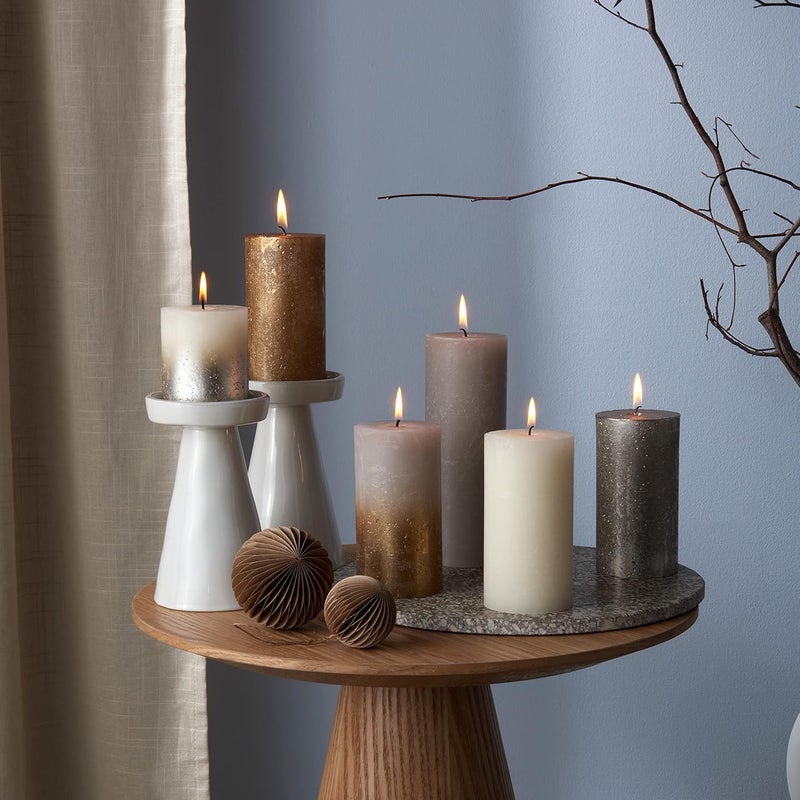 BOLSIUS Rustic Candle Gift Set - New Sparkle - Box of 6 Candles - Long Burning Time - Household Candle - Interior Decoration - Unscented - Smokeless - includes Natural Vegan Wax - No Palm Oil - Image 2
