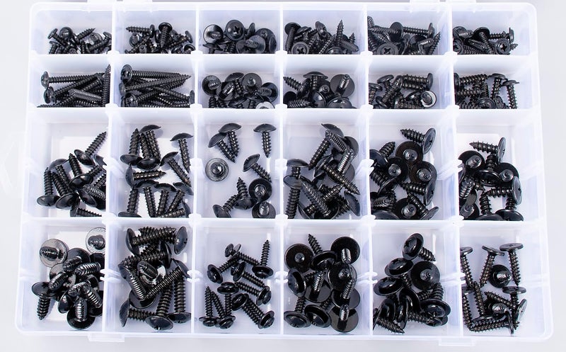OAUTOO 270pcs Automotive Body Screw Phillips Head Self Tapping Screw Washer Head Screws Assortment Kit #8#10#12#14 - Image 4