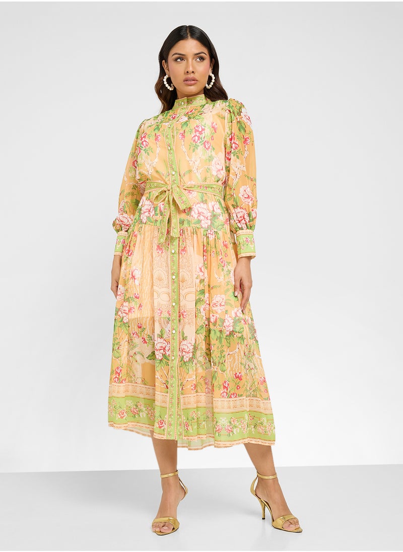 ELLA - Abstract Print Dress - Image 1
