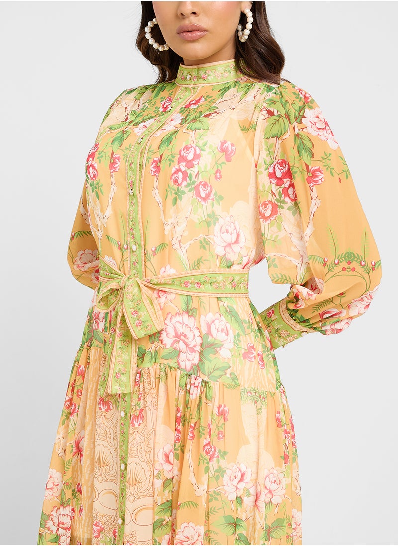 ELLA - Abstract Print Dress - Image 1