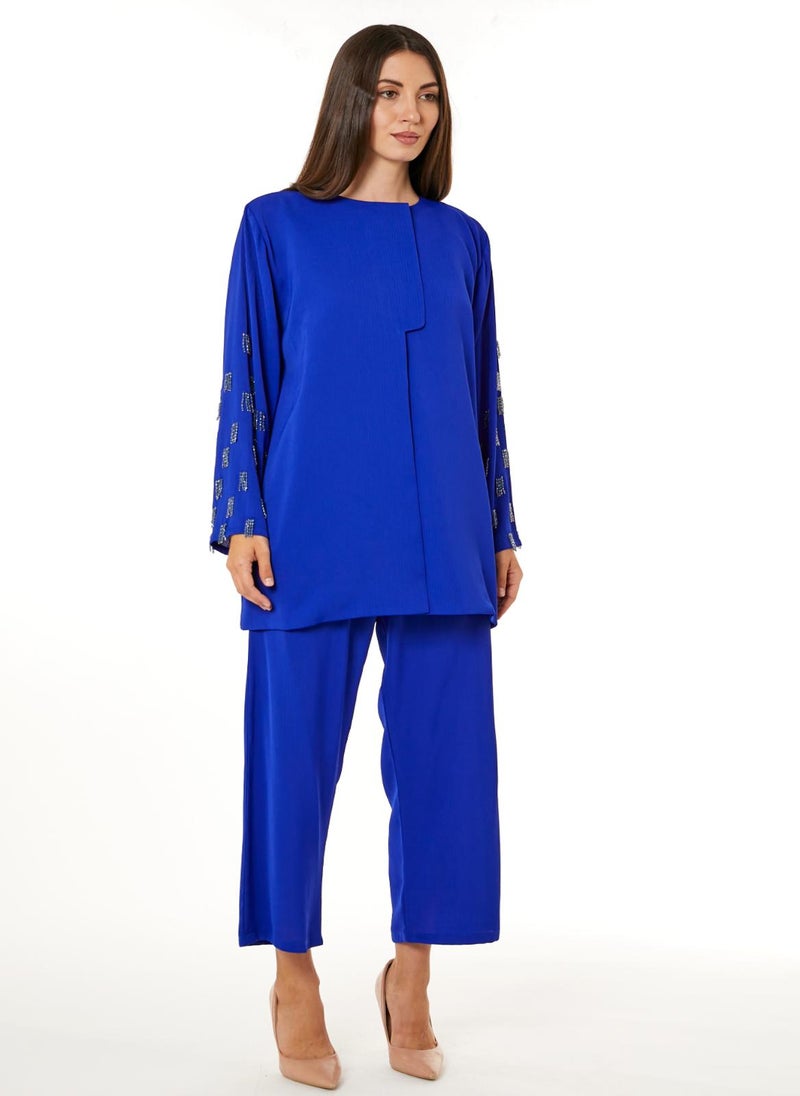 Moistreet Royal Blue Zoom Top and Pants Set - Image 1