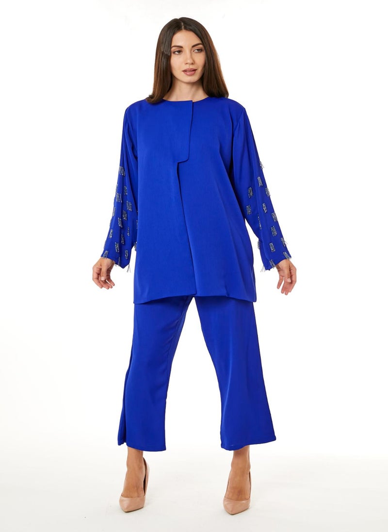 Moistreet Royal Blue Zoom Top and Pants Set - Image 2