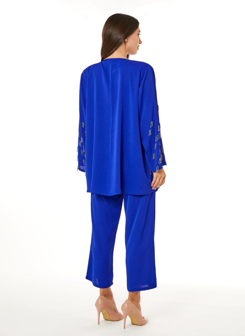 Moistreet Royal Blue Zoom Top and Pants Set - Image 4
