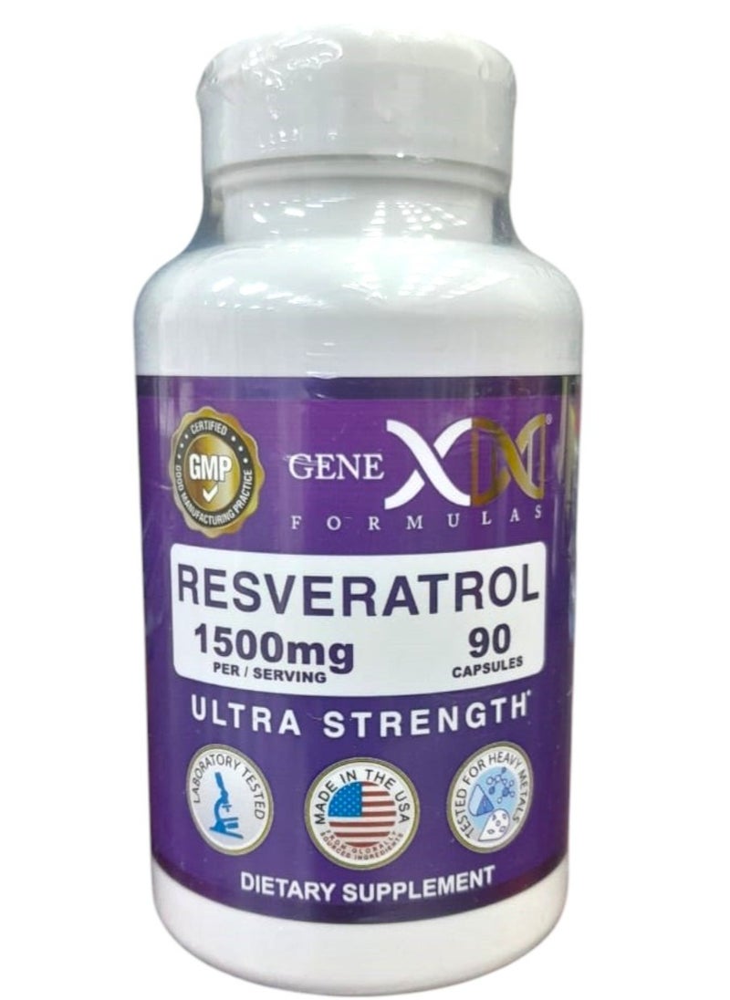 Genex Formulas - Resveratrol Ultra Strength 1500mg - 90 Capsules - Image 1
