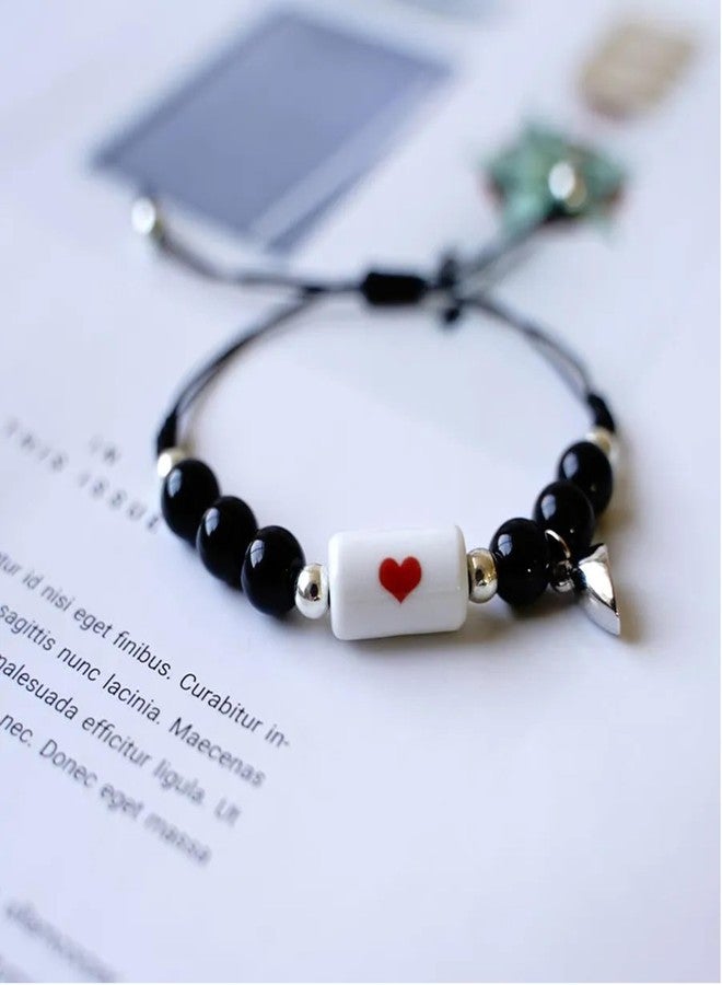 Thrillz Matching Bracelet For Women Megnetic Heart Beads Couple Bracelet For Men Women Girls Frienship kada Jewellery - Image 4
