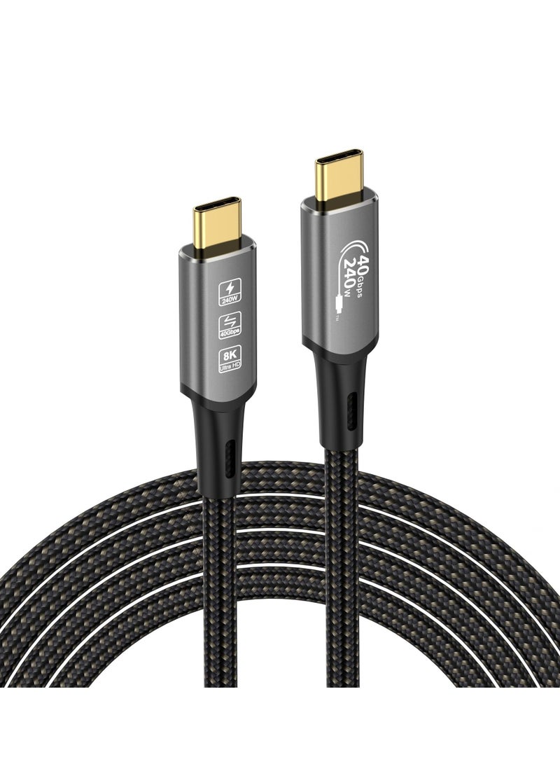 USB-C 4.0 Extension Cable with Thunderbolt 4.0 Cable , 240W Charging, 40Gbps Data, 8K@60Hz, PD3.1, Female Connector, Compatible with MacBook, Dock, Hub, SSD - Image 1