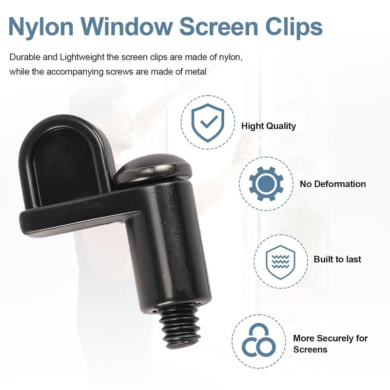 Batator 7/16 Inch Window Screen Clip with 12 Screws, Storm Door Clips for Glass and Screen, Screen Door Clips to Hold Screen, Screen Retainer Clips for Storm Panels, Window Screen Fasteners(12 Pack) - Image 4