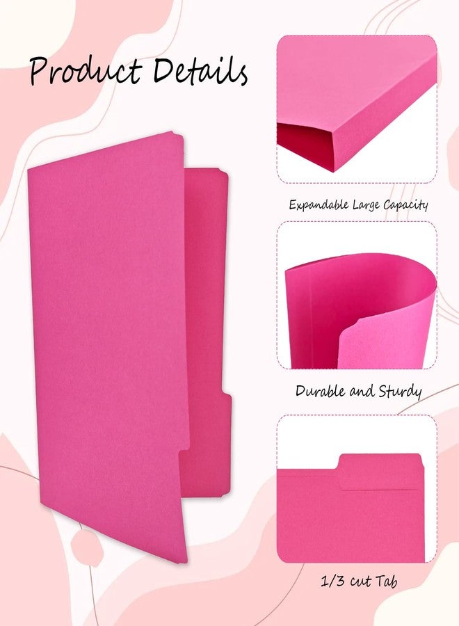 Bazyrock 12Pcs Pink File Folders Letter Size Colored Manilla File Folders with 1/3-cut Tabs Decorative File Pockets for Office School Business Home Organizer(12, Pink Series) - Image 3
