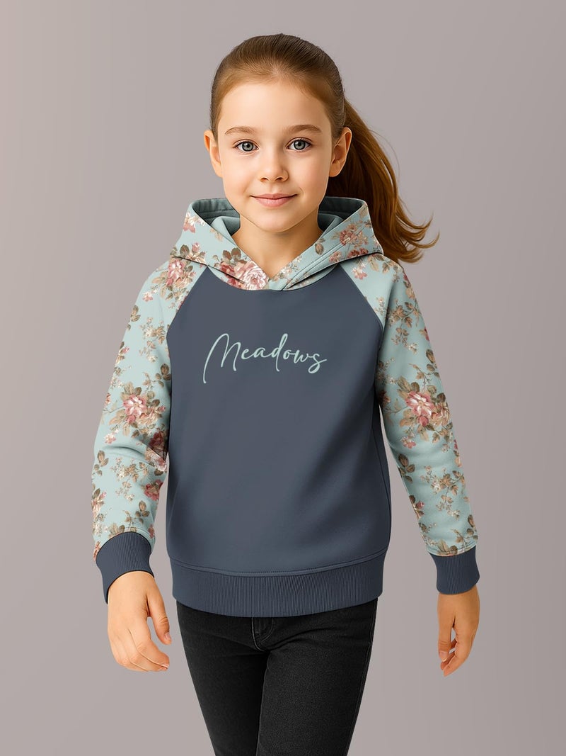 HELLCAT Trendy Cotton Blend Hoodie Sweatshirt for Girls - Pack of 1_Dark Grey_7-8Years - Image 2