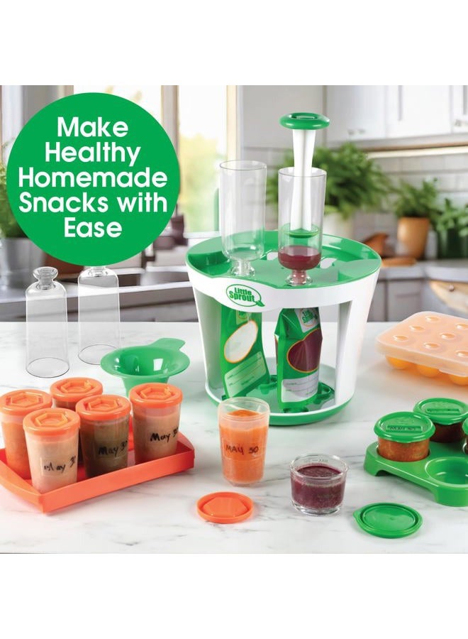Sprout Cups Baby Food Maker for Infants & Toddlers (11 Piece Set)- 4 6oz Food Squeeze Purees at Once w/Fill Station, Pouches, Funnel, Tubes & Plunger- Dishwasher Safe & BPA Free for Semi-Solid Food, Gift  - Image 5