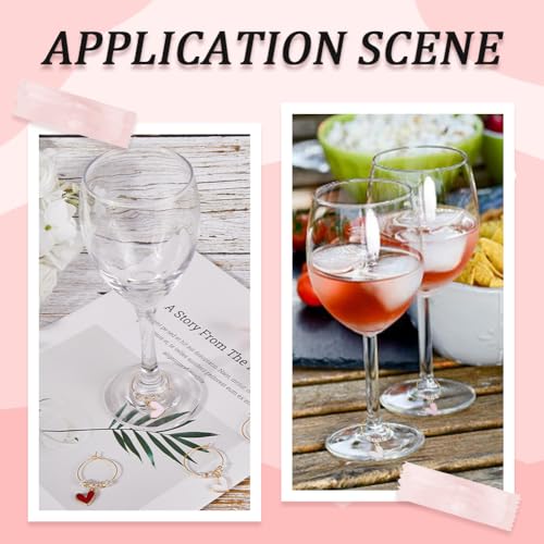 SUNNYCLUE 1 Box 8Pcs Valentines Day Heart Love Wine Glass Charms Tags Markers Identifiers for Gathering Wedding Party Favor Drinks Decor Supplies - Image 5