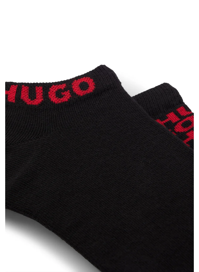 هوجو Two-pack of cotton-blend ankle socks with logos