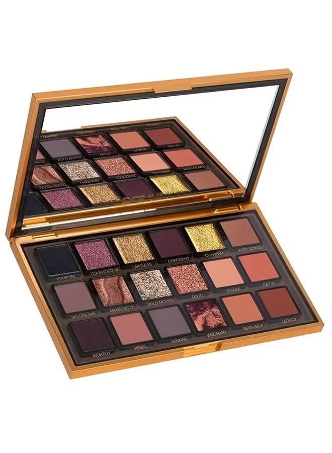 Huda تمكين لوحة ظلال العين متعددة الألوان ، 18 ألوان ماتي شيمر براقة ظلال متعددة عاكسة ماكياج فوق الصبغة ظلال العين مسحوق المضادة للماء ظلال العين - Image 4