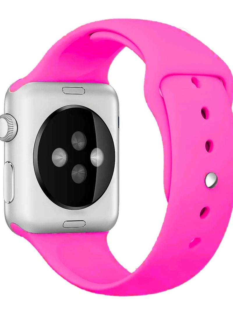 TWEGGON Silicone Strap for Apple Watch All Series Compatible with 42mm(Series 10)/41mm/40mm/38mm Barbie Pink  - Image 3