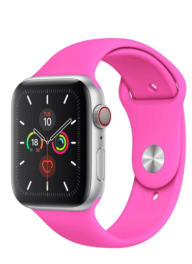 TWEGGON Silicone Strap for Apple Watch All Series Compatible with 42mm(Series 10)/41mm/40mm/38mm Barbie Pink  - Image 2
