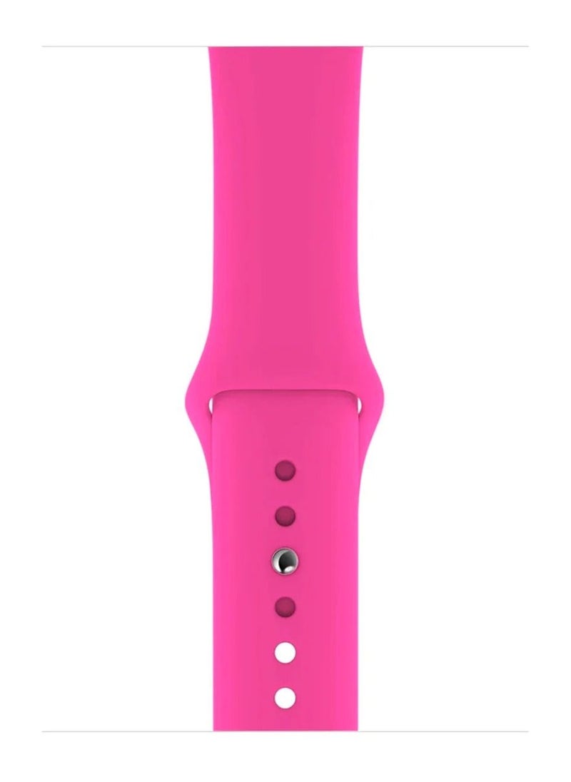 TWEGGON Silicone Strap for Apple Watch All Series Compatible with 42mm(Series 10)/41mm/40mm/38mm Barbie Pink  - Image 4