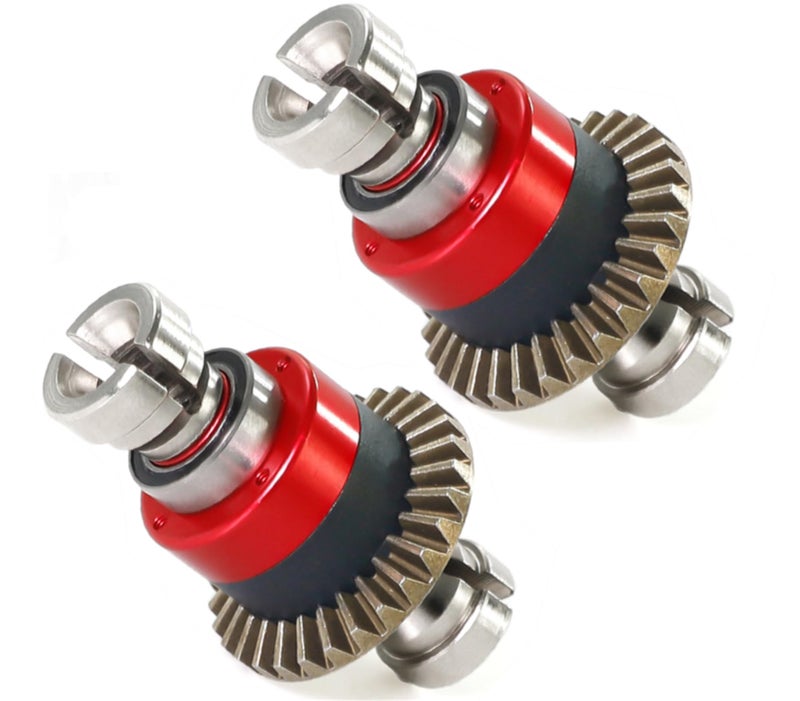 UURCSKY Steel Assembled Differential 30T 08Mod GROM for ARRMA 118 Granite Typhon 114 Mojave GROMReplacement ARA311177ARA311177V2 2 pcsSet Silver Red - Image 2