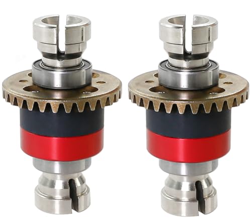 UURCSKY Steel Assembled Differential 30T 08Mod GROM for ARRMA 118 Granite Typhon 114 Mojave GROMReplacement ARA311177ARA311177V2 2 pcsSet Silver Red - Image 3