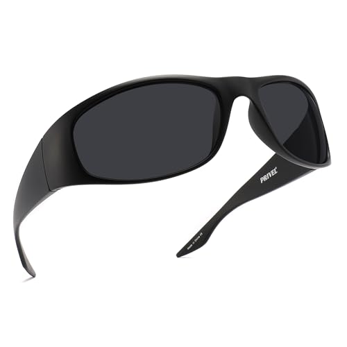 PRIVEL XXL Size Extra Large 150MM Wrap Around Sport Polarized Sunglasses for Big Wide Heads Men TR90 Running Cycling Glasses (PMX011P-1) - Image 1