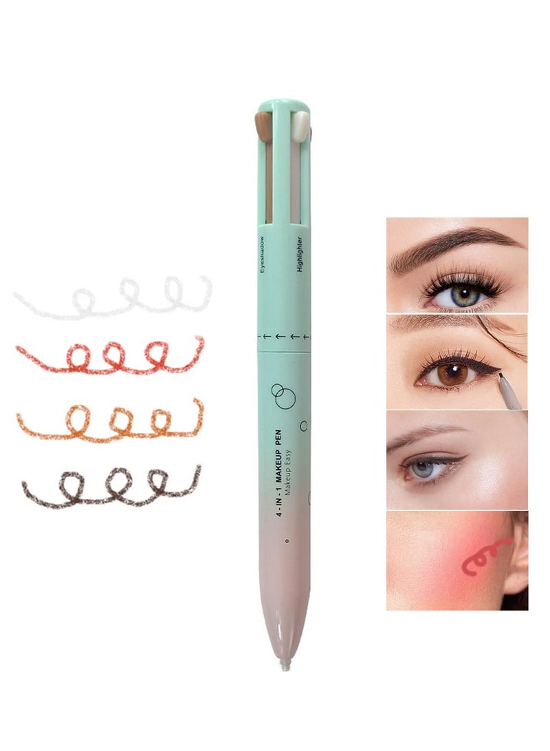 SYOSI 4 Colors Multi-Function Makeup Pen, Eyebrow Contour Eyebrow Pencil Eyebrow Pen 4 in 1 - Eye Liner, Brow Liner, Lip Liner, Highlighter  - Image 1