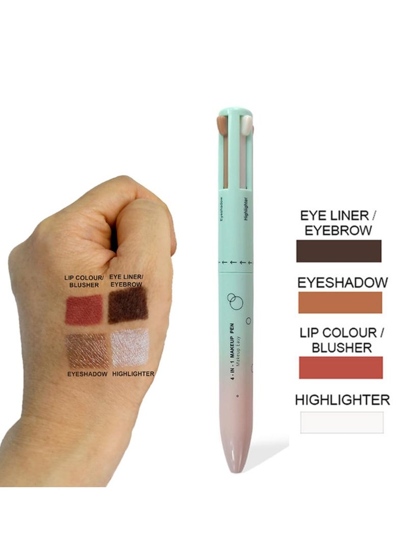 SYOSI 4 Colors Multi-Function Makeup Pen, Eyebrow Contour Eyebrow Pencil Eyebrow Pen 4 in 1 - Eye Liner, Brow Liner, Lip Liner, Highlighter  - Image 3