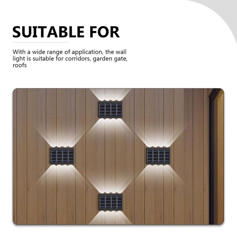 Waterproof Solar Wall Lights Double Head White LED For Garden Fence Outdoor - Image 3