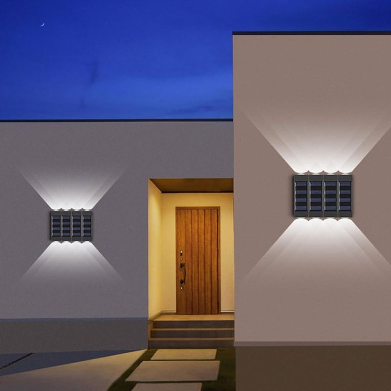 Waterproof Solar Wall Lights Double Head White LED For Garden Fence Outdoor - Image 4