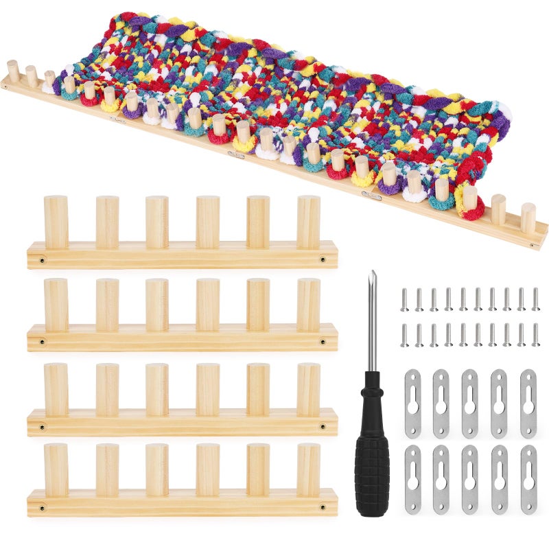 Reessy 54â€ Wooden Loom for Chunky Blanket â€“ Chunky Knitting Blanket Loom & Afghan Loom Kit â€“ 4-in-1 Solid Wood Chunky Yarn Loom for DIY Blanket, Throws & Big Yarn Knitting Projects - Image 1