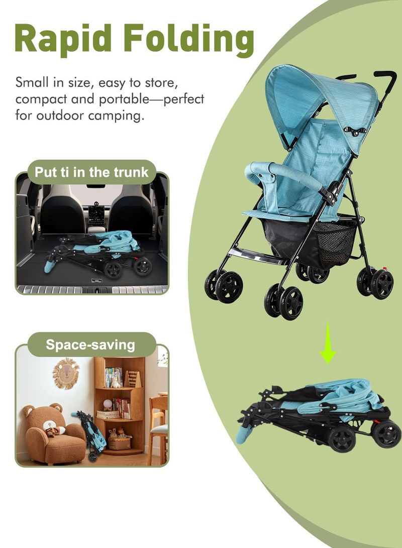 ما بيبي عربات أطفال صغار خفيفة الوزن، عربة سفر للأطفال الصغار سهلة الطي، عربة أطفال صغيرة مع مظلة - Image 5