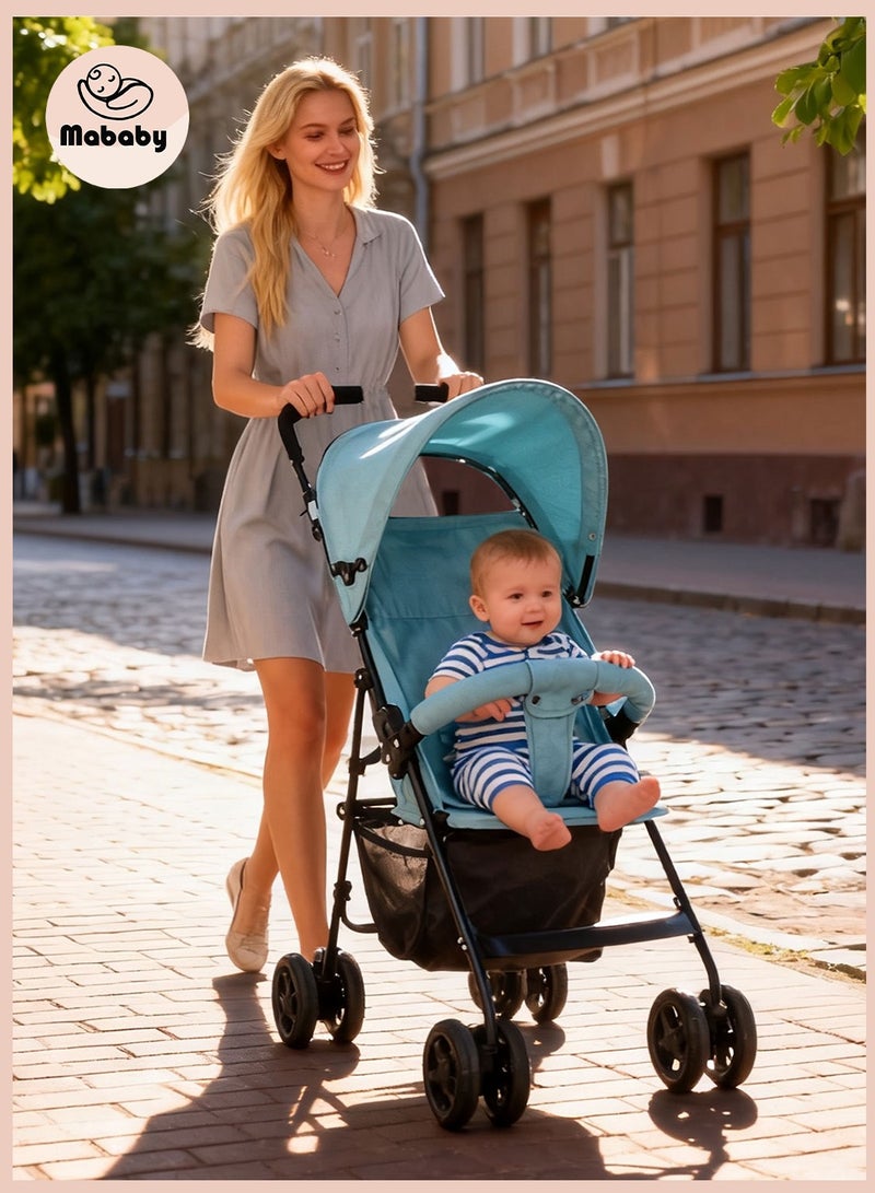 ما بيبي عربات أطفال صغار خفيفة الوزن، عربة سفر للأطفال الصغار سهلة الطي، عربة أطفال صغيرة مع مظلة - Image 1