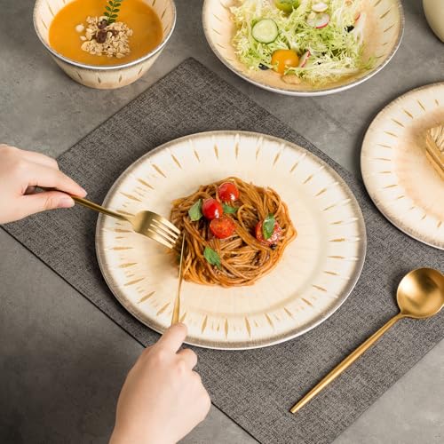 Miss Yip MissYip Melamine Dinnerware Set, 16 Piece for 4, Unbreakable Kitchen Plastic Plates and Bowls set, Indoor and Outdoor Use Tableware, BPA Free, Dishwasher Safe, Not Microwave, Not Oven(Cream) - Image 5