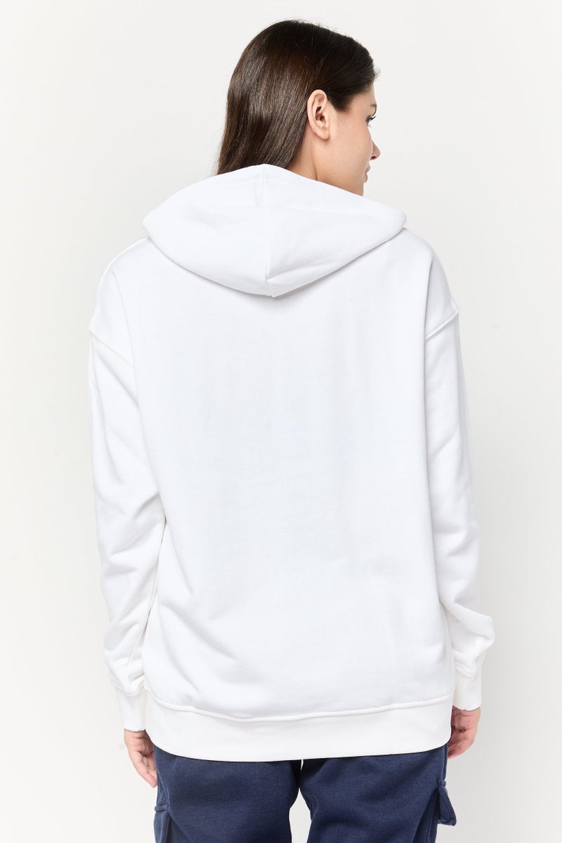 adidas Originals Women Sportswear Fit Long Sleeve Outdoor Hoodies, White  - Image 4