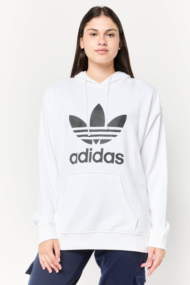 adidas Originals Women Sportswear Fit Long Sleeve Outdoor Hoodies, White  - Image 1