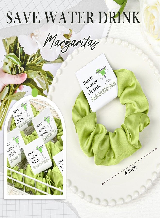CEELGON Margaritas Bachelorette Party Favors Set of 8 Green Themed Bridesmaid Proposal Gifts Satin Scrunchies Hair Ties Bridal Shower Wedding Favors for Women - Image 2
