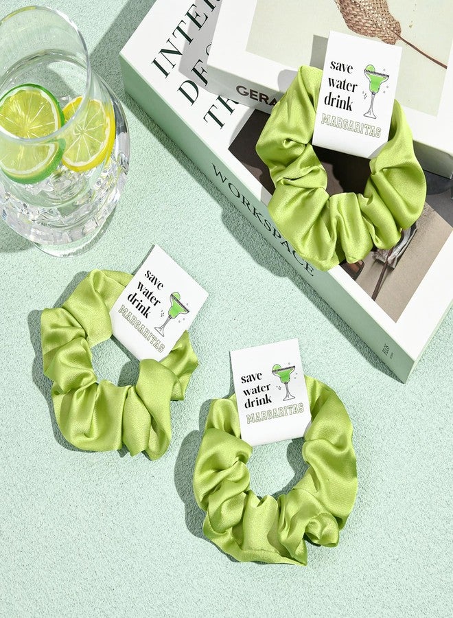 CEELGON Margaritas Bachelorette Party Favors Set of 8 Green Themed Bridesmaid Proposal Gifts Satin Scrunchies Hair Ties Bridal Shower Wedding Favors for Women - Image 4