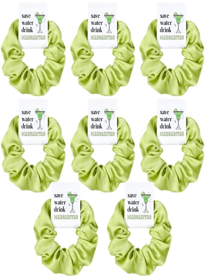 CEELGON Margaritas Bachelorette Party Favors Set of 8 Green Themed Bridesmaid Proposal Gifts Satin Scrunchies Hair Ties Bridal Shower Wedding Favors for Women - Image 1