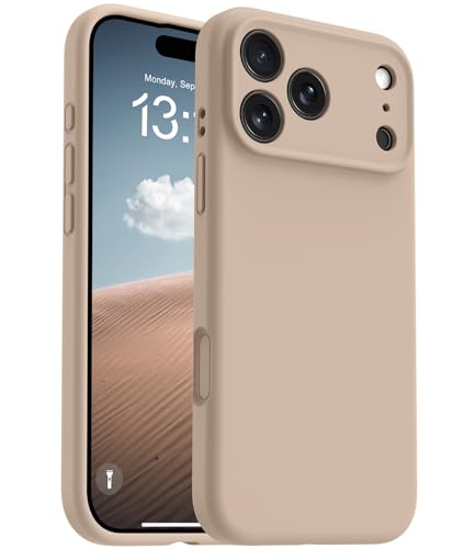 OTOFLY Magnetic for iPhone 17 Pro Max Case,Compatible with Magsafe,Classic Liquid Silicone Mobile Phone Case,Integrated Camera Control Button,Anti-Scratch Microfiber Lining, Light Coffee Brown - Image 1