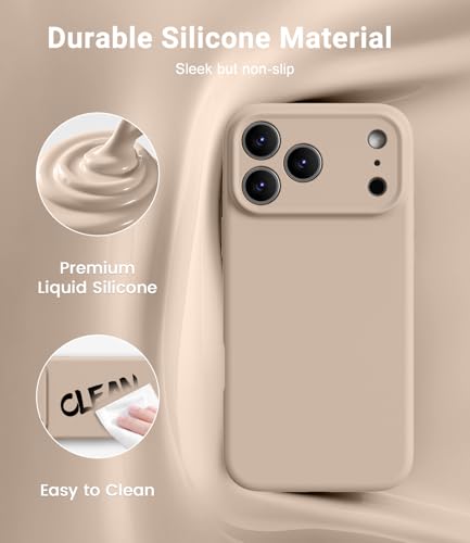 OTOFLY Magnetic for iPhone 17 Pro Max Case,Compatible with Magsafe,Classic Liquid Silicone Mobile Phone Case,Integrated Camera Control Button,Anti-Scratch Microfiber Lining, Light Coffee Brown - Image 3