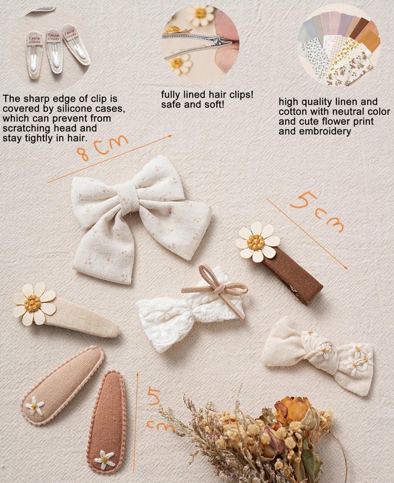 Fancy Clouds 20 Pcs Hair Clips for Girls with Bows Butterfly Flower,2" Fully Lined Alligator Clips and Barrettes,Handmade Hair Accessories for Baby Toddler Young Kids School Age Girls Gifts - Image 2